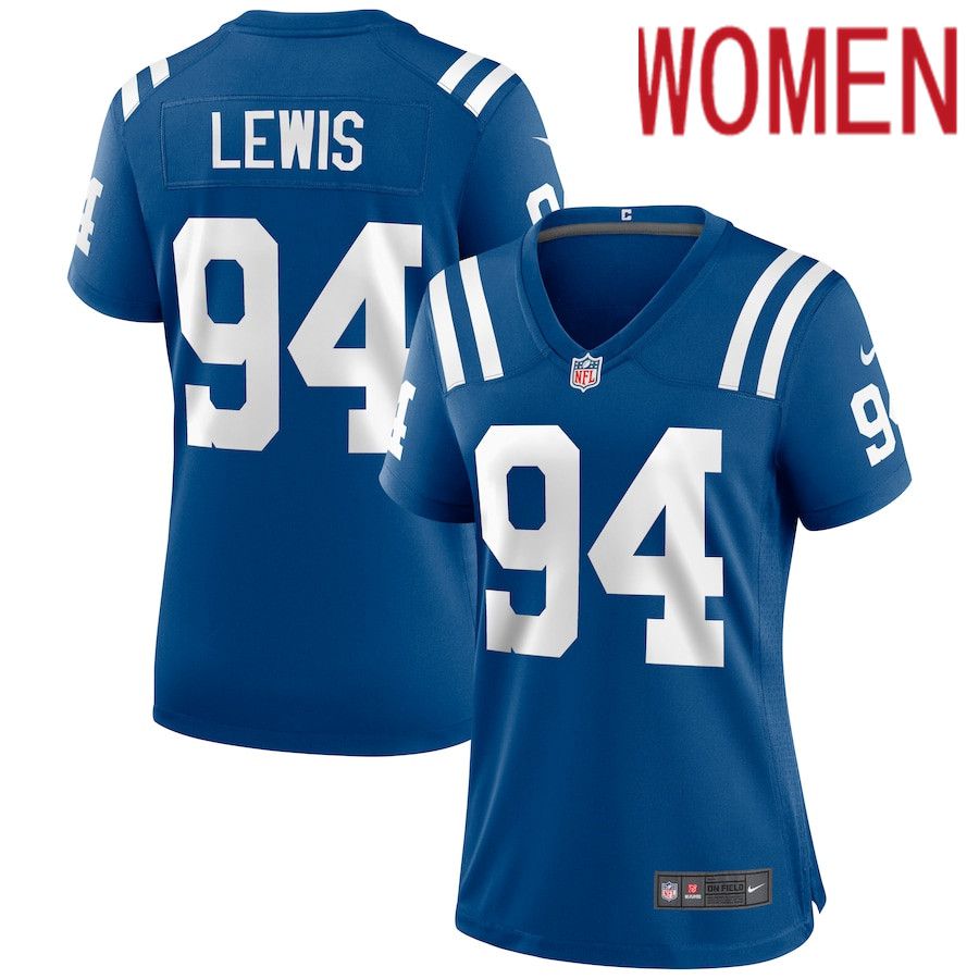 Women Indianapolis Colts 94 Tyquan Lewis Nike Royal Game NFL Jersey